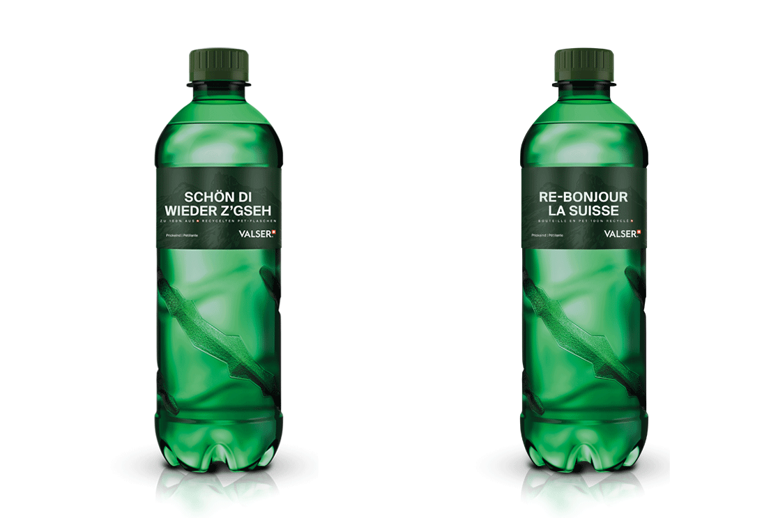 VALSER künftig in Flaschen aus 100% rezykliertem PET