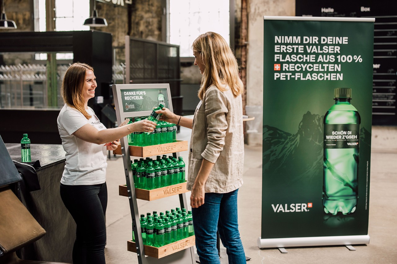 VALSER bottles are made from 100% rPET.