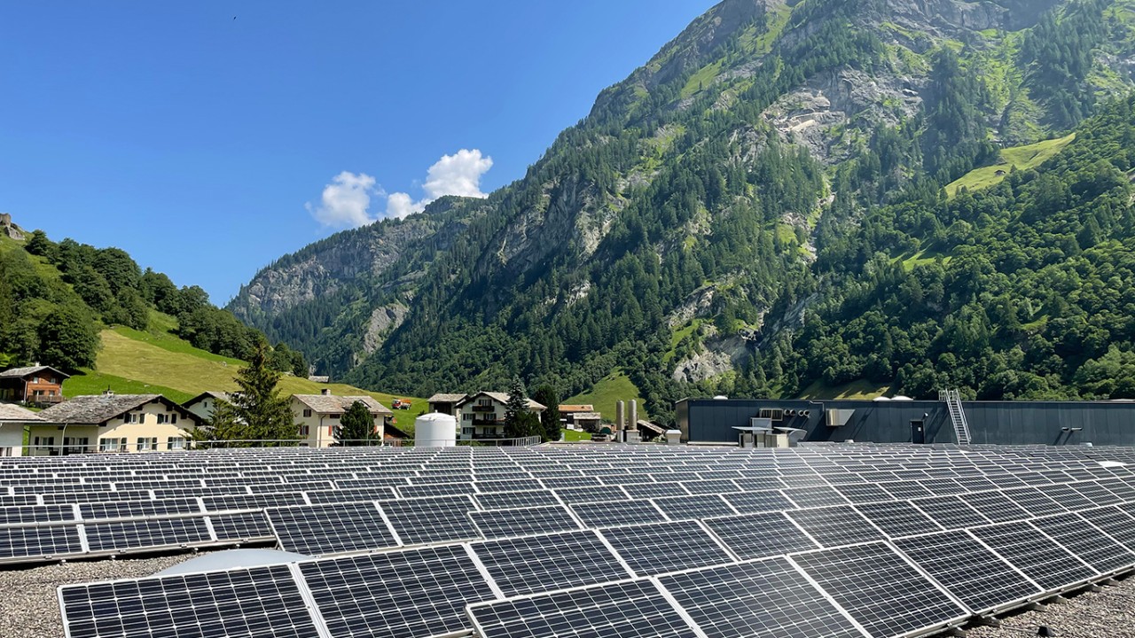 Solar power installations on our plants in Switzerland